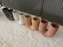 Load image into Gallery viewer, Rainbow Vase, Concrete Vase. Decorative Vase for Fresh or Dried Flowers. Handmade Cement Vessel. Modern Vase. Flower Holder