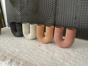 Rainbow Vase, Concrete Vase. Decorative Vase for Fresh or Dried Flowers. Handmade Cement Vessel. Modern Vase. Flower Holder