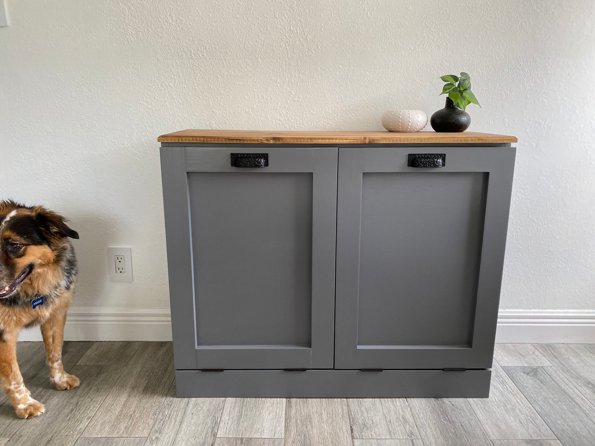 Double Tilt Out Kitchen Trash Can Storage Cabinet Laundry Hamper