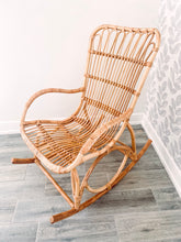 Load image into Gallery viewer, Rattan Rocking Chair, Indoor or Outdoor Wicker Chair, Rocking Chair